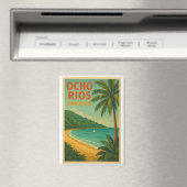 Ocho Riosのヴィンテージ旅行ポスター – ジャマイカ マグネット (インサイチュ (食洗機))