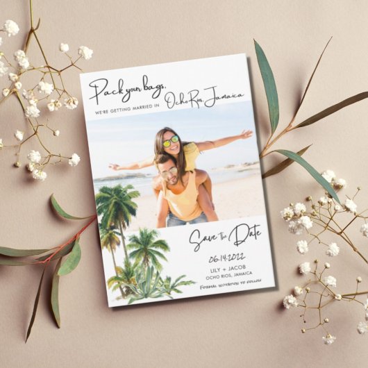 Ocho Rios,ジャマイカビーチ先結婚写真 セーブザデート