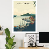 Ocho Rios, Jamaica – Vintage Travel Illustration ポスター (ホームオフィス)