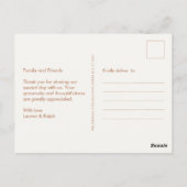 Ochreとアイボリーの非写真ありがとう ポストカード (裏面)