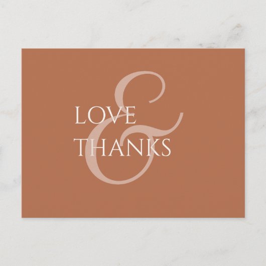 Ochreとアイボリーの非写真ありがとう ポストカード (正面)