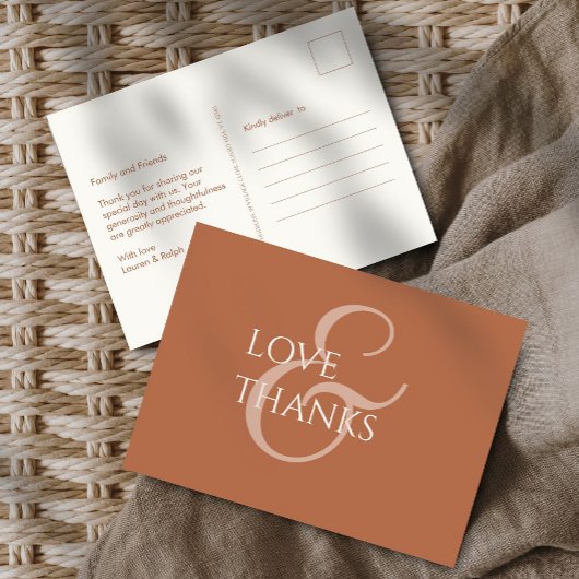 Ochreとアイボリーの非写真ありがとう ポストカード