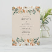 Ochre Autumnal Botanical Wedding 招待状 (スタンド正面)