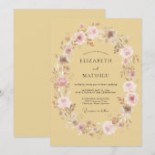 Ochre Delicate Pastoral Wedding 招待状 (正面/裏面)