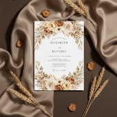 Ochre Earthy Botanical Wedding 招待状