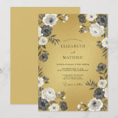 Ochre Lustrous Vintage Wedding 招待状 (正面/裏面)