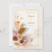 Ochre Pink Translucent Botanical Frame Wedding 招待状 (正面)
