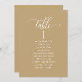 Ochre Tan、ゲスト名を付けたシーティングプランカード (正面/裏面)