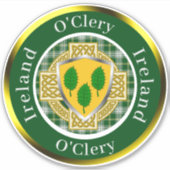 O'Clery Irish Shield/Celtic Cross Personalized シール (正面)