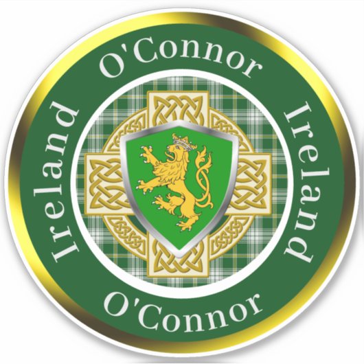 O'Connor アイルランド シールド/ケルト十字 パーソナライズ シール (正面)