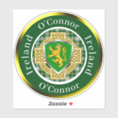 O'Connor Irish Shield/Celtic Cross Personalized シール (シート)