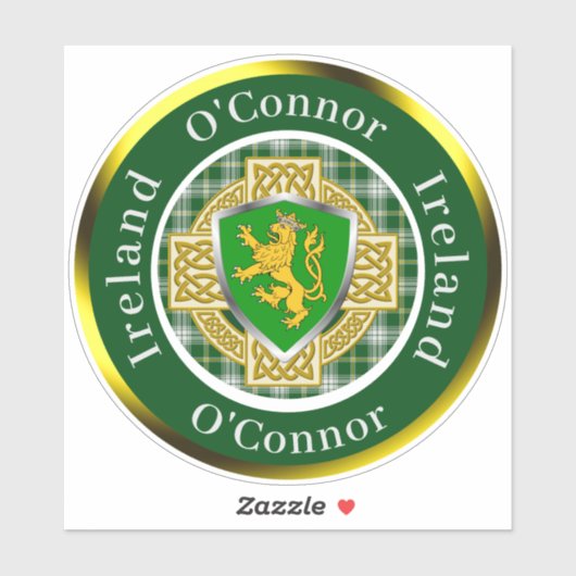O'Connor Irish Shield/Celtic Cross Personalized シール (シート)