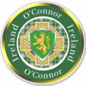 O'Connor Irish Shield/Celtic Cross Personalized シール (正面)