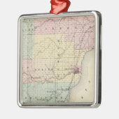 Oconto郡の南部品の地図 メタルオーナメント (左)