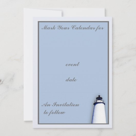 Ocracokeの灯台 招待状 (裏面)