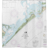 Ocracokeインレットとコアサウンドの一部 シャワーカーテン (正面)