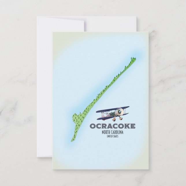 Ocracoke ノースカロライナ アメリカ地図 (正面)