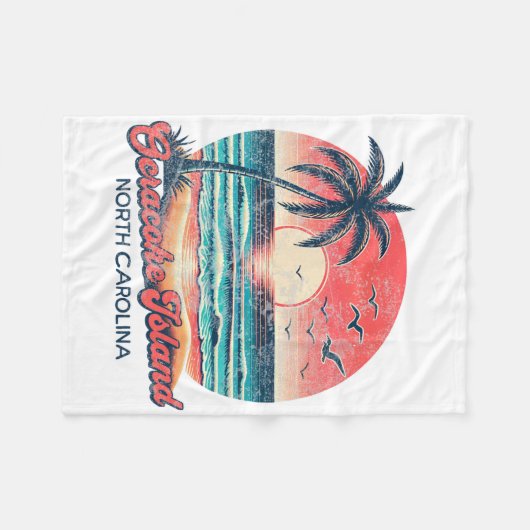 Ocracoke Island フリースブランケット (正面(横))