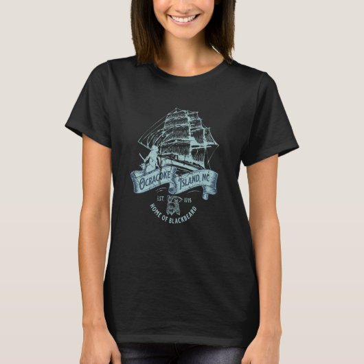 Ocracoke Island North Carolina Est 1715 Nautical P Tシャツ (正面)