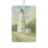 Ocracoke Lighthouse Watercolor カーエアーフレッシュナー (裏面)