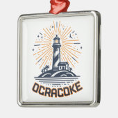 Ocracoke North Carolina Lighthouse Sunrise メタルオーナメント (左)