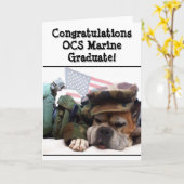 OCSマリンボクサー犬グリーティングカードおめでとう カード (黄色い花)