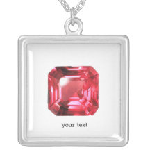 Octagon shaped Ruby Gemstone July Birthstone Red