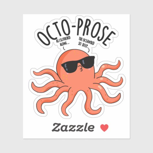 Octo-prose Funny Octopus Pun  シール (シート)