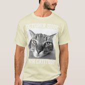 OCTOBER誕生日Tシャツガイ男性へズ猫 Tシャツ (正面)