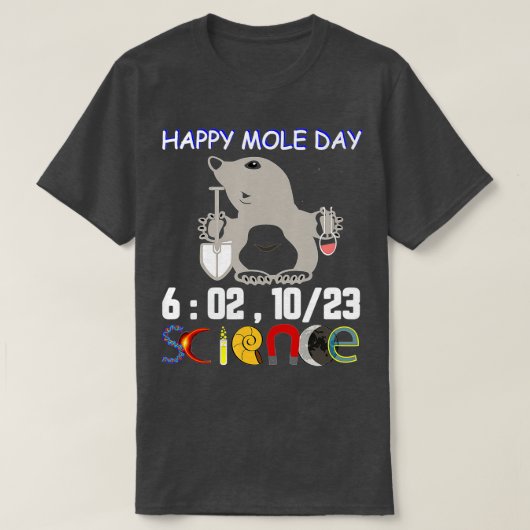 October 23rd National Mole Day Avogadros Number Tシャツ (デザイン正面)