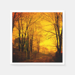 October Afterglow John Atkinson Grimshaw スタンダードカクテルナプキン