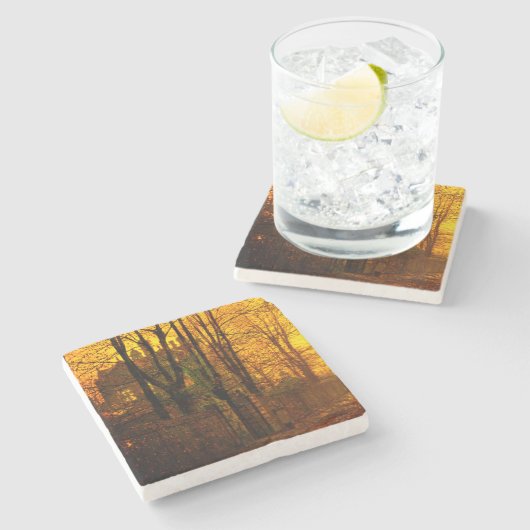 October Afterglow John Atkinson Grimshaw ストーンコースター (横)