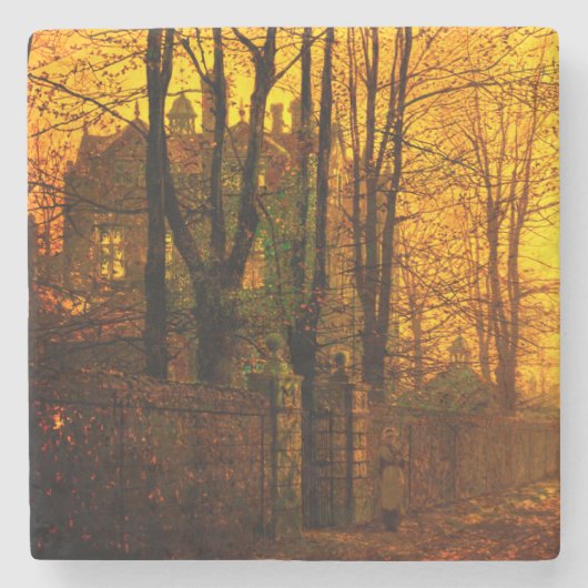 October Afterglow John Atkinson Grimshaw ストーンコースター (正面)