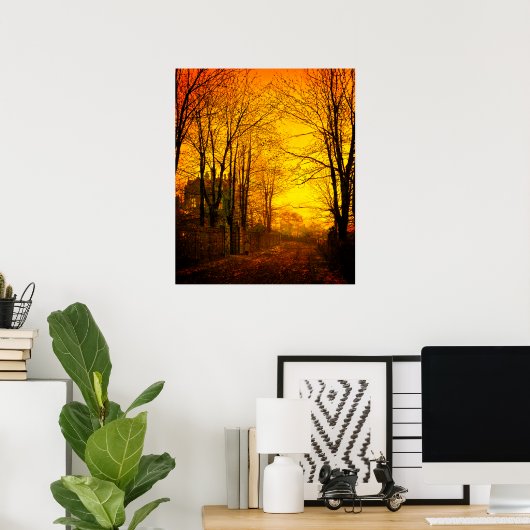 October Afterglow John Atkinson Grimshaw ポスター (ホームオフィス)