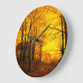 October Afterglow John Atkinson Grimshaw ラージ壁時計 (傾斜)