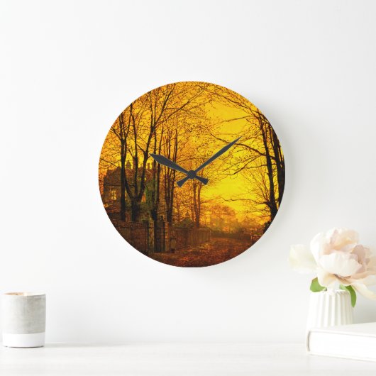 October Afterglow John Atkinson Grimshaw ラージ壁時計 (ホーム)