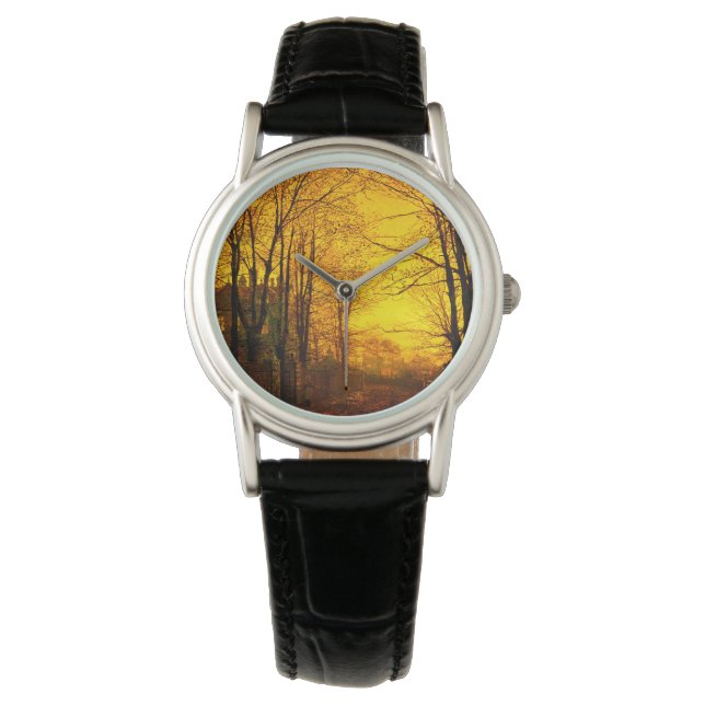 October Afterglow John Atkinson Grimshaw 腕時計 (正面)