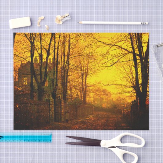 October Afterglow John Atkinson Grimshaw 薄葉紙 (クラフト)