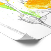 October Birth Flower Language of Flowers Marigold ポスター (角)