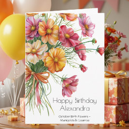 October Birth Month Flowers Happy Birthday カード