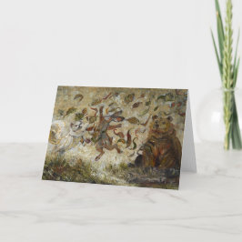 October Fun Whimsical Autumn Forest Animals  カード