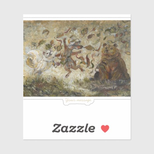 October Fun Whimsical Autumn Forest Animals  シール (シート)