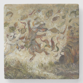 October Fun Whimsical Autumn Forest Animals  ストーンコースター