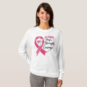 October Hope Strength Courage – Pink Ribbon Awaren Tシャツ (正面フル)
