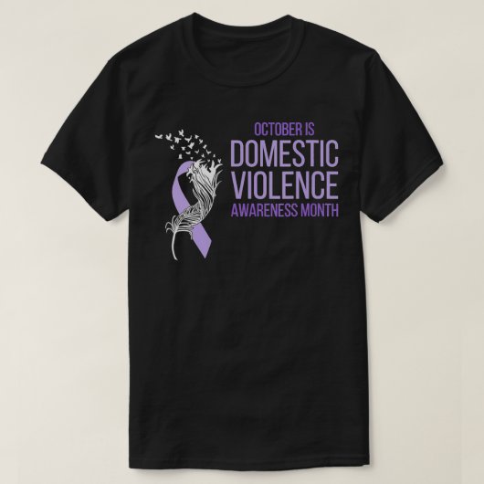 October is Domestic Violence Awareness Ribbon And  Tシャツ (デザイン正面)