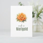 October Marigold  Birth Flower Flat Thank You Card サンキューカード (スタンド正面)