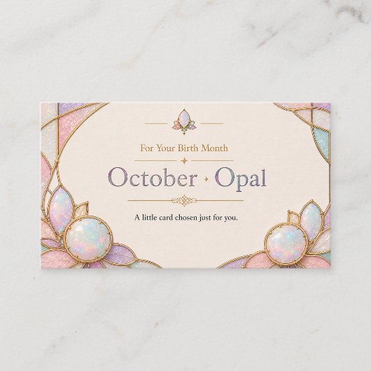 October Opal Birthstone Shop Card 名刺