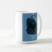 October Opal - Black Cat & Iridescent Portal コーヒーマグカップ (正面右)