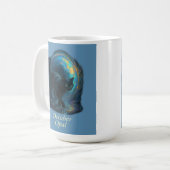 October Opal - Black Cat & Iridescent Portal コーヒーマグカップ (正面左)