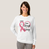 October Pink Ribbon – Hope, Strength & Courage Tシャツ (正面フル)